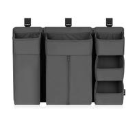 lionelo Sidepocket Large Hanging Nursery Organiser 58×11×58 cm - Modular 3-Section Cot Storage with Zip Pocket & Multiple Compartments - Fits Travel Cots, Bedside Cots, Cribs & Playpens