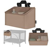 Lionelo Sidepocket Medium Hanging Nursery Organiser 43×15×23 cm - Portable Cot Storage with 3 Zip Compartments & Carry Handle - Fits Travel Cots, Bedside Cots, Cribs & Playpens