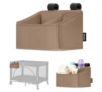 lionelo Sidepocket Small Hanging Nursery Organiser 26×12×15 cm - Compact Cot Storage with 2 Compartments - Fits Travel Cots, Bedside Cots, Cribs & Playpens