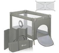 lionelo STEFI 2-in-1 Travel Cot & Baby zone Portable Baby Bed for Newborns and Toddlers 0-36 kg with Mattress, Side Entry, Breathable Mesh, LockGuard Safety, Wheels with Brakes, Easy-Fold System, Bag