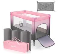lionelo STEFI 2-in-1 Travel Cot & Baby zone Portable Baby Bed for Newborns and Toddlers 0-36 kg with Mattress, Side Entry, Breathable Mesh, LockGuard Safety, Wheels with Brakes, Easy-Fold System, Bag