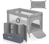 lionelo STEFI 2-in-1 Travel Cot & Baby zone Portable Baby Bed for Newborns and Toddlers 0-36 kg with Mattress, Side Entry, Breathable Mesh, LockGuard Safety, Wheels with Brakes, Easy-Fold System, Bag