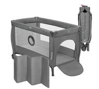 lionelo Stefi Plus Travel Cot and Playpen from Birth | 2 Mattress Levels, Side Zip Entrance, Breathable Mesh, LockGuard Safety, Wheels and Compact Fold