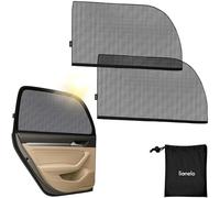 LIONELO SUNBLOCKER Universal Car Sun Visor for Windows Children Pack of 2 UVA and UVB Protection from Sun and Heat in the Car Easy to Install Mosquito Net, black, Nero
