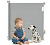 LIONELO Baby Gate/Dog gate THEA Safety Gate with Slide opening, Adjustable width 80-140cm No threshold, Portable Saferty Baby Gate - 3 Mounting Kits for easy moving, Easy Installation, UV Protection