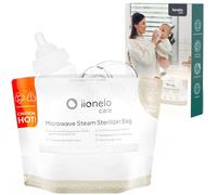 LIONELO ThermBag Steam Sterilisation Bags for Microwaves - 8 Pieces, Steriliser for Baby Bottles, Dummies & Breast Pump, Travel Use, 8 Pouches Reusable