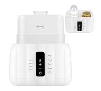 LIONELO Thermup Duo 6-in-1 Dual Bottle Warmer & Steriliser | Quick Heating 3 min | Warms Milk, Water & Pots | Defrosting | Keep Warm | Touch Screen | BPA Free | White