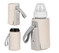 LIONELO Thermup Go Plus Portable Bottle Warmer with Integrated Battery, Keeps Liquids Warm, 5 Operating Temperatures from 38 to 50°C, USB Charging, 8 Hours of Quiet Operation, LCD Display