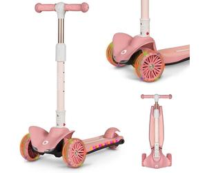 LIONELO TIMMY Scooter for kids ages 3,4,5...Up to 30kg with LED Light-up Wheels & Platform, Lightweight 3 kg Three wheel kids scooter with Height Adjustment 64-76 cm, Non-Slip Platform, kids scooter