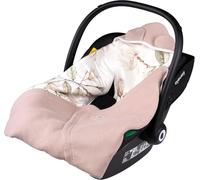 lionelo Travel Swaddle Blanket 90x90 cm for Babies Crafted for Car Seats, Strollers & Carrycots, Universal Fit for 3 & 5-Point Harnesses, 100% Cottone Bamboo, Hypoallergenic, TOG 2.5 Washable (Beige)