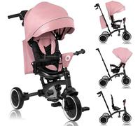 Lionelo TRIS PLUS 2 in 1 Tricycle & Stroller for toddlers 9 Months to 25 kg, kids Trike with 360° Rotating Seat, Parent Steering Handle, Grows with Child, Free-Wheel with Footrest, Canopy & Cup Holder