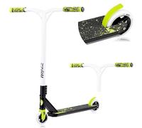 LIONELO WHIZZ NEO Stunt Scooter, ABEC-9 Ball Bearings, Aluminium Deck, HIC Compression System, 110 mm Wheels, Wide Y-Tube Handlebars, Flex Fender MN Steel Brake, Unique Design (Lime B&W)