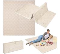 Lionelo Zora Baby Play Mat for Crawling, Foldable, Foam 180 x 201 x 1.5 cm, Thick, Free from Harmful Substances, Double-Sided, Non-Slip Rug for Children