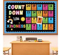 LioNergy End of The Year Classroom Door Decoration Countdown to Summer Bulletin Board Kit Kindness Countdown Paper Cutouts for Classroom Home Office School Wall Door Party Decor