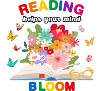 LioNergy Reading Classroom Bulletin Board Set Reading Helps Your Mind Bloom Bulletin Board Decoration Flower Butterfly Cutouts Wall Door Décor for Kindergarten Preschool Elementary Middle School