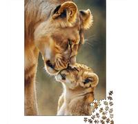 Lioness And Cub 1000 Piece Thickened Jigsaw Puzzle Grown-Ups Easy Store Relaxation Hobby Engaging Brain Teaser 52x38cm/1000pcs