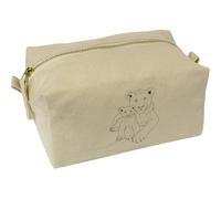 'Lioness and Cub' Canvas Wash Bag/Makeup Case (CS00044117)