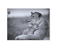 Lioness and cub maternal love，Paper Puzzle Jigsaw Puzzles 1000 Piece For Adult Kids Decompression Puzzle Nice Gifts（50x70cm）-S86