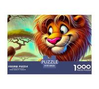 Lioness And Her Three Cubs in Cave Non Fading Material Fun Relaxing Activity, Perfect for Reducing Anxiety And Enjoying Calm Time 38x26cm/1000pcs