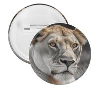 Lioness Badge Metal Round Pins, Lightweight Brooch for Backpack, Fashion Button Pins Badge for Shirts, Jackets, Shawl Coat, Unisex, 12PCS, Tinplate, metal round pins