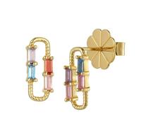 Lioness by TF Rina Earrings - 14K Gold Vermeil, Ruby & Sapphire - 5.6mm