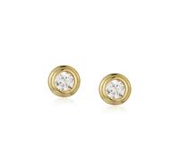 Lioness by TF Round Whisper Studs - 14K Gold Vermeil, Moissanite - 5mm