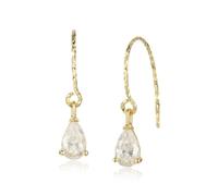 Lioness by TF The Aurora Drop 18k Gold Vermil and Moissanite Solid 925 Sterling Silver - 10mm - Stone Size 4mm