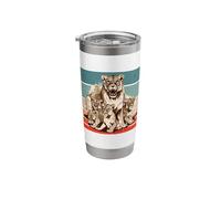 Lioness Cubs Maternal Strength Protective Roar Family Unity Stainless Steel Insulated Tumbler