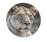 Lioness Cutting Board, Round Tempered Glass Chopping Block Unique Kitchen Cutting Boards for Pizza, Vegetables, Fruits, Cheese And Charcuterie