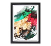 Lioness Lion V2 Framed Print | A2 Black Framed Wall Art | Ready to Hang | Modern Animal Picture | Living Room Bedroom Lounge Office