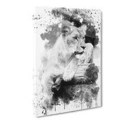 Lioness Lion V4 Canvas Print | Gallery Wrapped 30mm Frame Wall Art | 30x20 inches | Ready to Hang | Modern Animals Picture | Living Room Bedroom Lounge Office