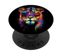 Lioness Lion Young Wild Lionesses Lion Mom Little Cute Lions PopSockets Adhesive PopGrip