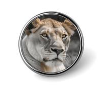 Lioness Round Badge Brooch Lightweight Lapel Tie Pins Unique Gifts Metal Brooch Badge For Hat Shirt Clothing Bags Decoration