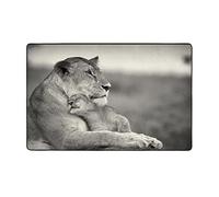 Lioness With Cub Print Rug,Non Slip Area Rug For Living Dinning Room Bedroom Kitchen, 100 X 150 Cm(3' X 5' Ft)