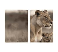Lioness with Cub Printed Passport Cover Case Passport Holder For Travel Passport Cards Protector Travel Covers Wallet Case RFID Blocking Leather Card Case for Women Men, Lioness with Cub, 20.3x13.8cm,