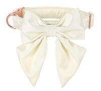 Lionet Paws Bowtie Dog Collar - Comfortable Silk Dog Collar with Detachable Bow Tie for Medium Dogs, Neck 34-55cm