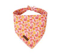 Lionet Paws Cotton Dog Bandanas,Pink Yellow Leaves Comfortable Dog Triangle Bibs Scarf Dog Kerchief,Autumn Scarves for Medium Large Dogs Pets