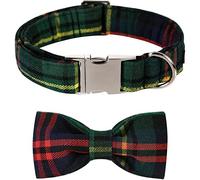 Lionet Paws Cotton Dog Collar with Bowtie, Durable Adjustable and Comfortable Collar for Large Dogs, Neck 40-60cm