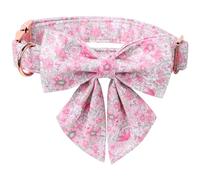 Lionet Paws Design Dogs Collar Cute Flower Sailor Bow Dog Collars for Girl Female Small Medium Dogs with Spring Floral XS