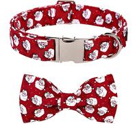 Lionet Paws Dog Collar with Bowtie, Christmas Bowtie for Dogs and Cats, Adjustable Comfortable Dog Collar Girl Boy，XXS, Neck 18-28cm