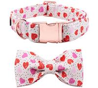 Lionet Paws Dog Collar with Bowtie, Valentine's Day Bowtie for Dogs and Cats, Adjustable Comfortable Dog Collar Girl Boy