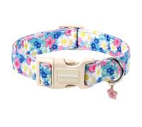 Lionet Paws Floral Dog Collar- Cute Spring Wildflowers Daisy Forget Me Not Dog Collars with Plastic Buckle, Light Adjustable Dog Collars for Small Medium Dogs