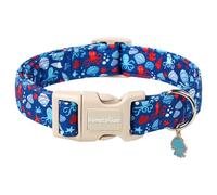 Lionet Paws Summer Blue Dog Collar- Cute Sea Shell Dog Collars with Plastic Buckle and Octopus Pendant, Light Adjustable Dog Collars for Small Medium Dogs