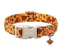 Lionet Paws Thanksgivng Day Dog Collar- Cute Yellow Turkey Dog Collars with Plastic Buckle and Turkey Pendant,Light Adjustable Dog Collars for Medium Large Dogs
