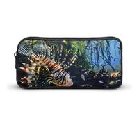 Lionfish Swims Along The Edge of A Mangrove Pencil Case Durable Pen Pouch Organizer Portable Stationery Pen Bag Makeup Bag