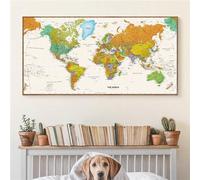 Lionhai 5D Diamond Art Painting Kits, 80x40CM Large World Map Diamond Art for Adults Embroidery Kits, DIY Retro Diamond Painting Kids, Full Drill Crystal Art Diamond Dots, Canvas Wall Art Room Decor