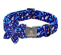 Lionheart glory American Flag Dog Collar 4 of July Dog Collars with Flower Independence Patriotic Pet Collars Duty Adjustable Collar Flower for Small Dogs