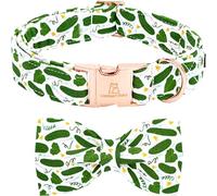 Lionheart glory Dog Bow Collar Cucumbers Print Dog Collar for X-Small Dogs,Female Male Dog Collars with Bowtie Spring Summer Collars Soft Adjustable Pet Collar Bows