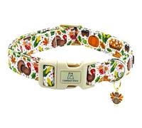 Lionheart glory Turkey Dog Collar, Thanksgining Day Dogs Collar Adjustable Soft Comfortable Collars for Small Dogs Girl or Boy Pet Gift Fall Cute Collar Quick Release Plastic Buckle