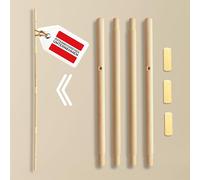 LIONHERZ® Teepee Tent Pole [Pack of 1] Replacement Pole 172 cm for Teepee Tent (Screwable) Replacement Part Children's Tent Made of Solid Pine Wood Wooden Pole Play Tent DIY 4 Pieces and 3 Connectors